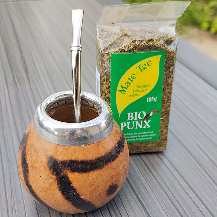 Calebasse tasse pot à yerba maté en inox  Kit avec bombilla et brosse –  Tradition Nature