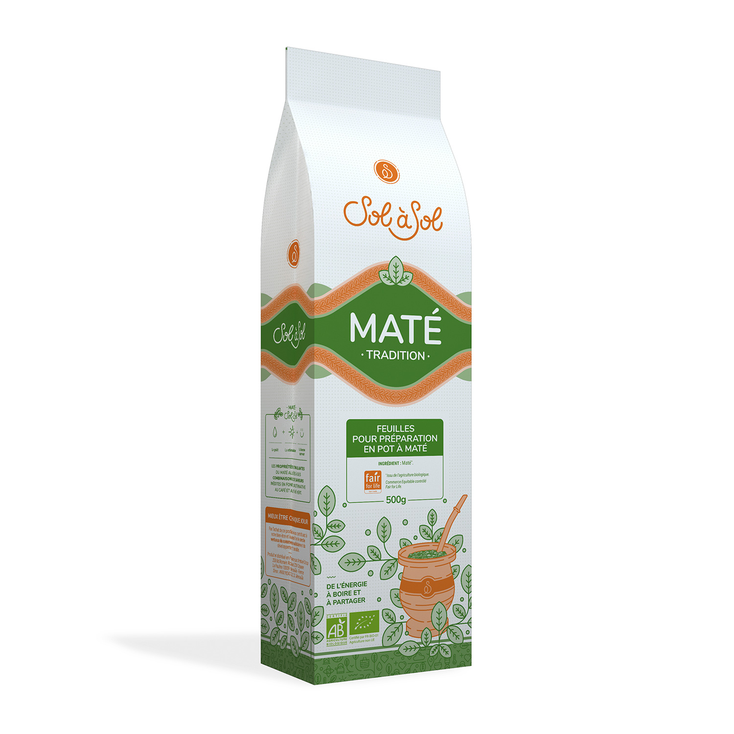 Pur yerba Maté Bio et équitable en sachet de 500g